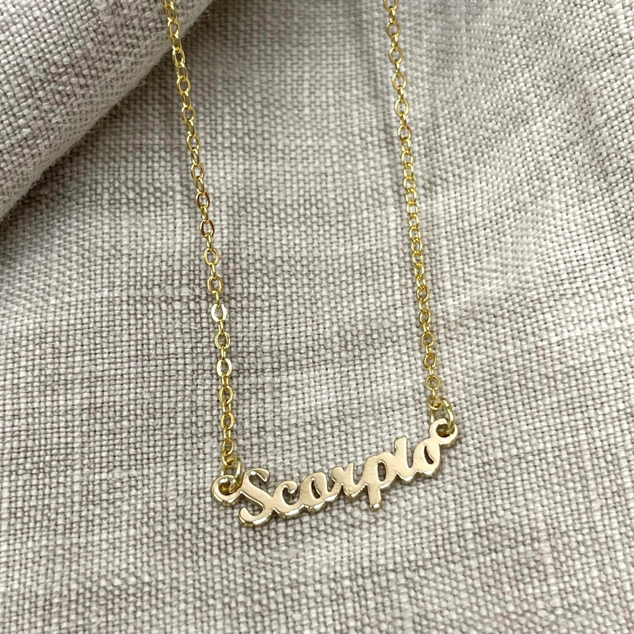 Scorpio script deals necklace