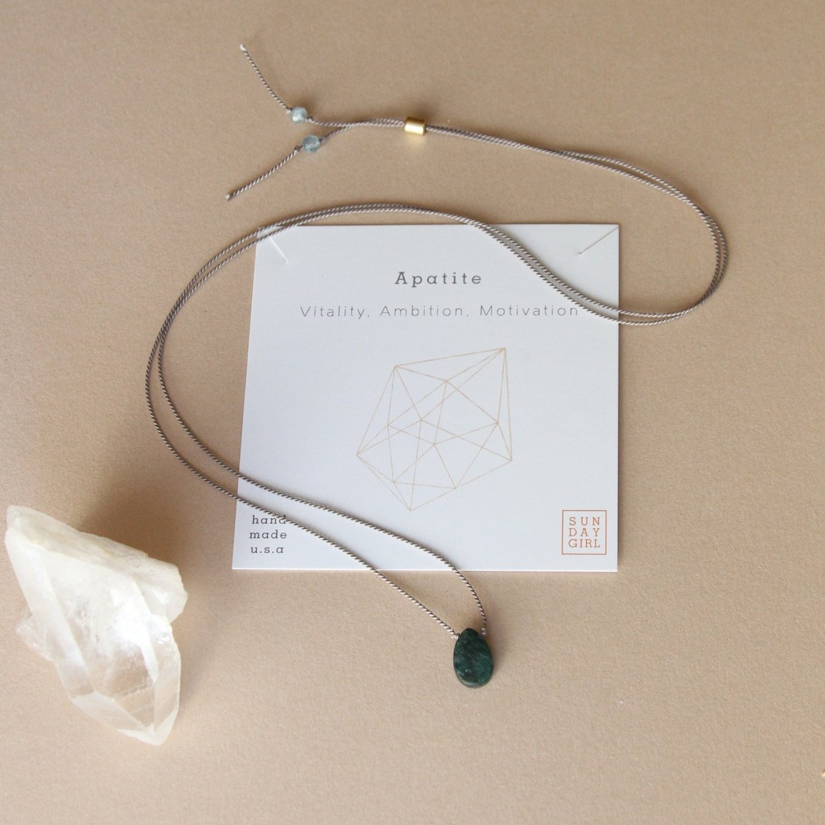 Crystal Intention Necklace - Apatite - Sunday Girl by Amy DiLamarraNecklace