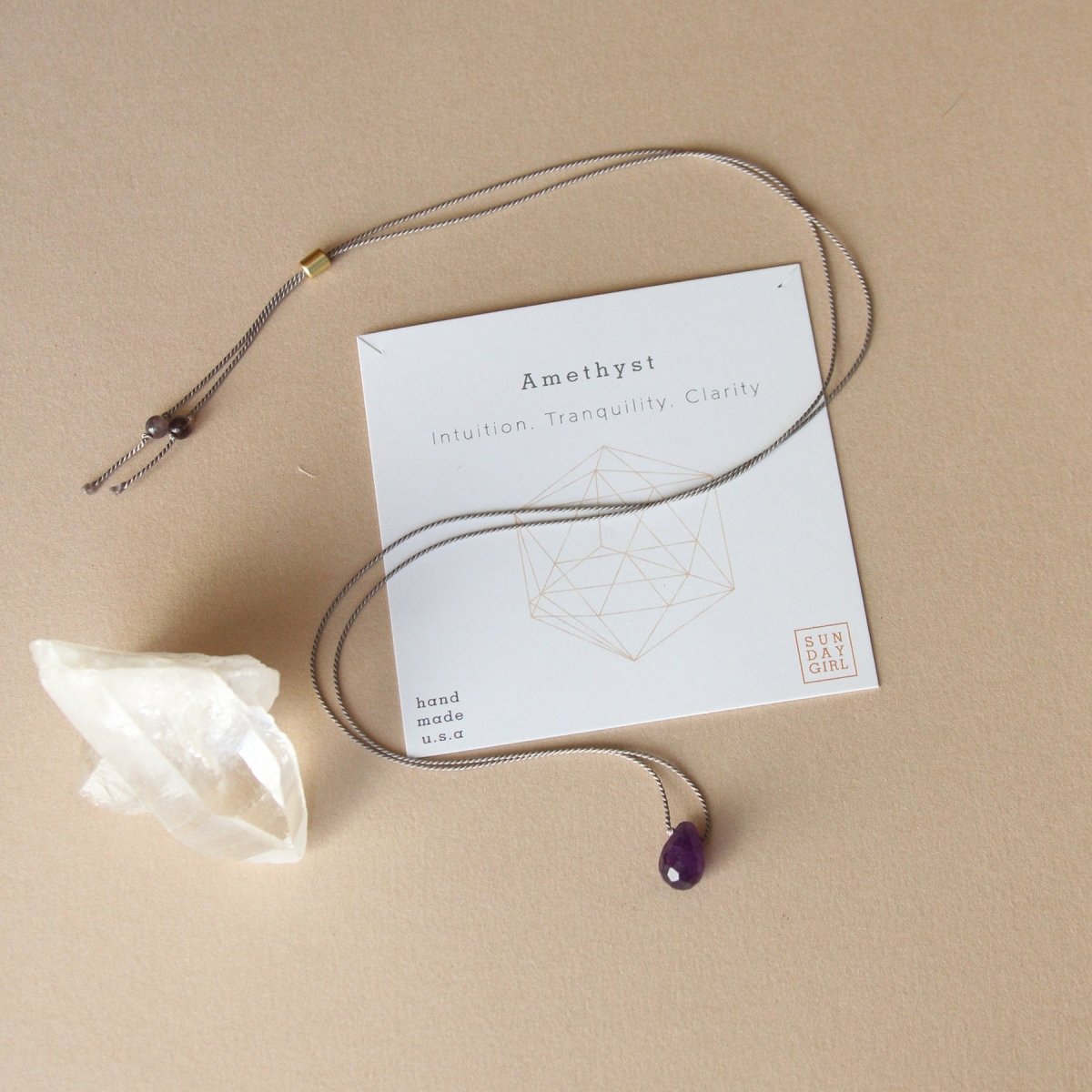 Crystal Intention - Setting Necklace - Amethyst - Sunday Girl by Amy DiLamarraNecklace