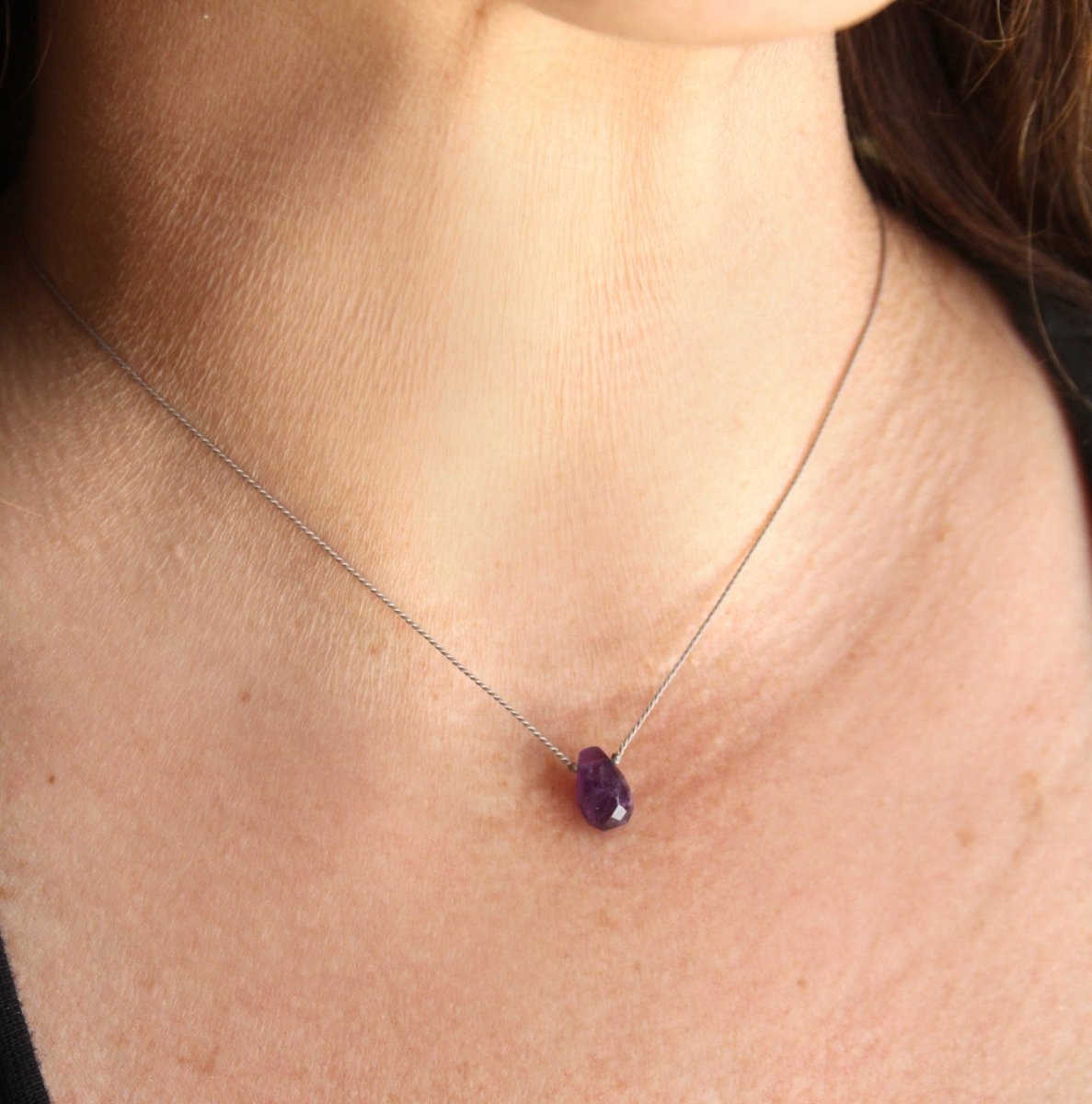 Crystal Intention - Setting Necklace - Amethyst - Sunday Girl by Amy DiLamarraNecklace