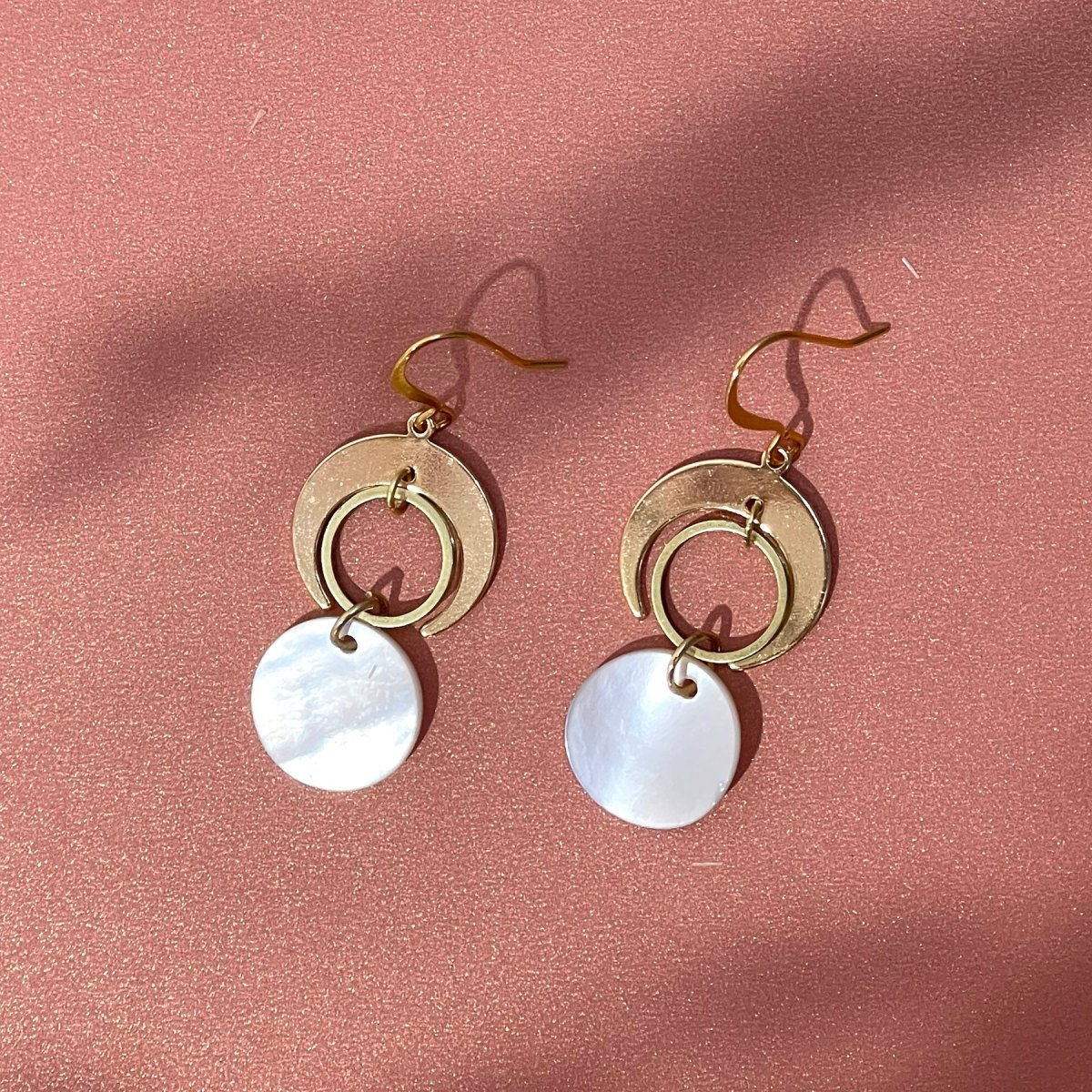 ER - 590 | Small Moon drop dangle earrings - Sunday Girl by Amy DiLamarraEarrings