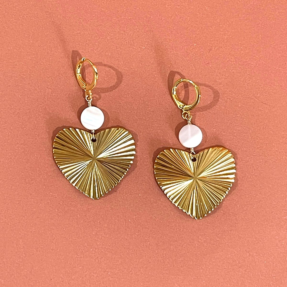 ER - 634 | Colette Large Radiant Heart Dangle Earrings - Sunday Girl by Amy DiLamarraEarrings