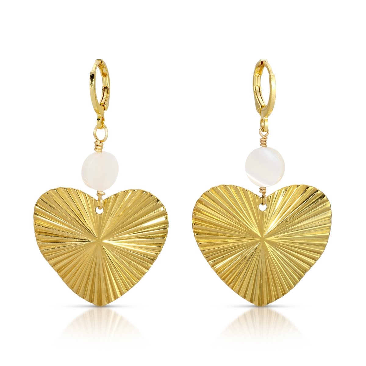 ER - 634 | Colette Large Radiant Heart Dangle Earrings - Sunday Girl by Amy DiLamarraEarrings