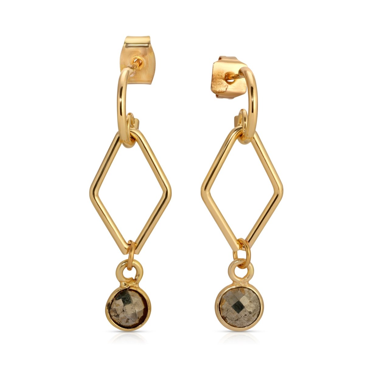 ER - 636 | Looping Diamond Gemstone Earrings 8 Colors - Sunday Girl by Amy DiLamarraEarrings