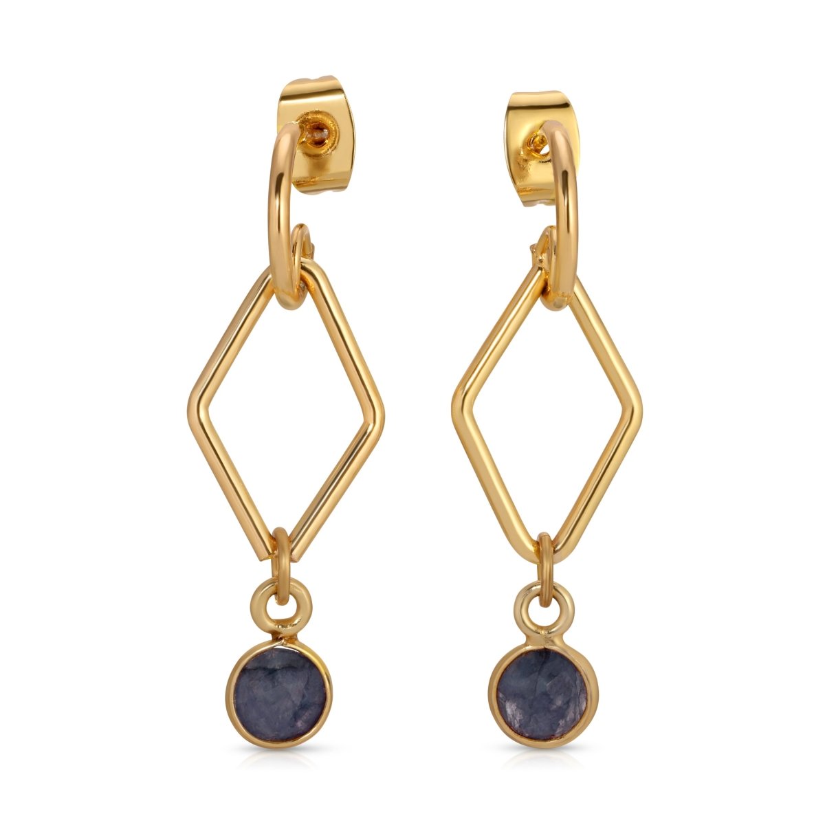 ER - 636 | Looping Diamond Gemstone Earrings 8 Colors - Sunday Girl by Amy DiLamarraEarrings