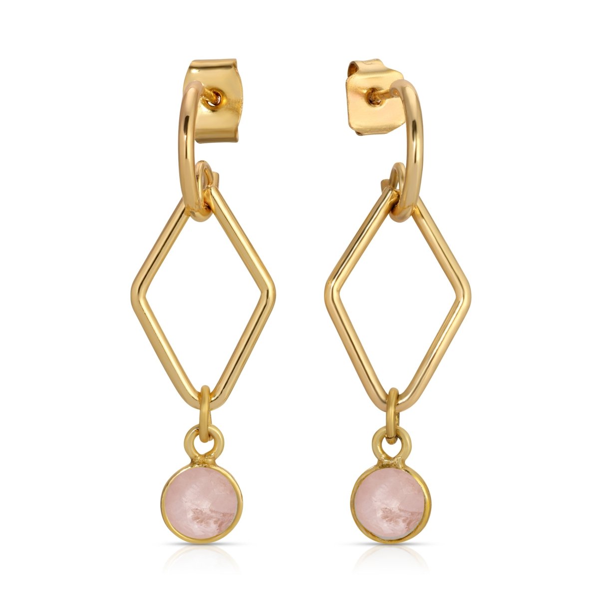 ER - 636 | Looping Diamond Gemstone Earrings 8 Colors - Sunday Girl by Amy DiLamarraEarrings