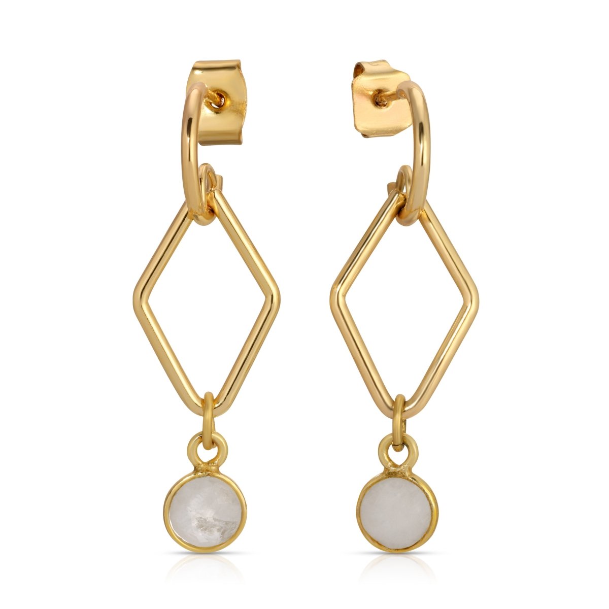 ER - 636 | Looping Diamond Gemstone Earrings 8 Colors - Sunday Girl by Amy DiLamarraEarrings