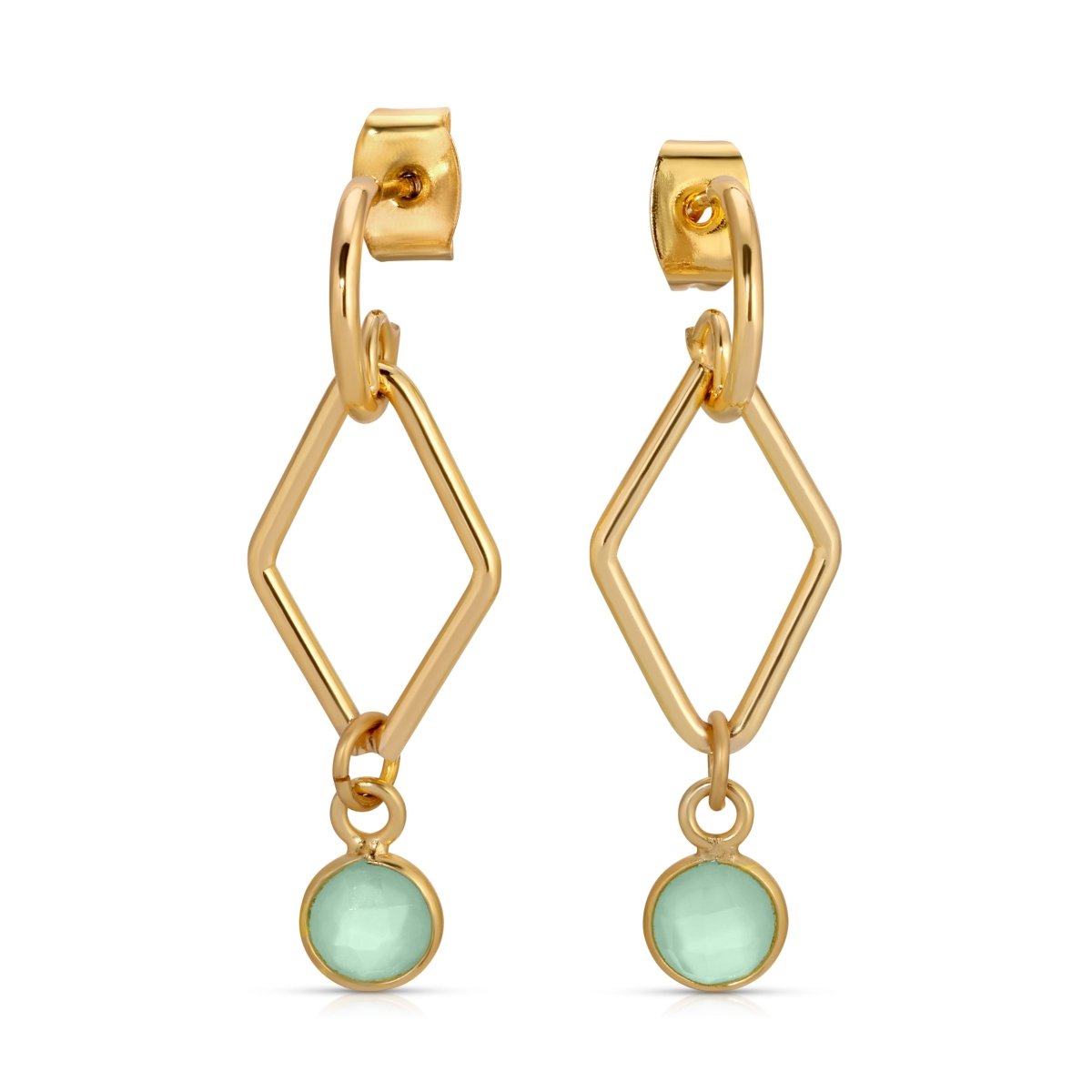 ER - 636 | Looping Diamond Gemstone Earrings 8 Colors - Sunday Girl by Amy DiLamarraEarrings