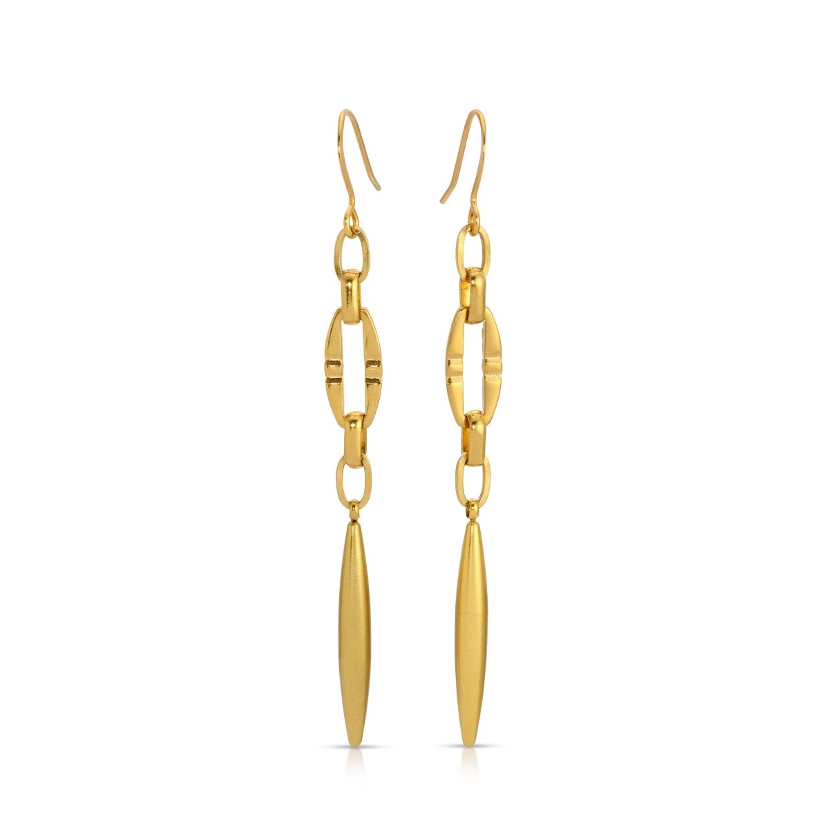 ER - 637 | Textured Chain and Point Dangle Earrings - Sunday Girl by Amy DiLamarraEarrings