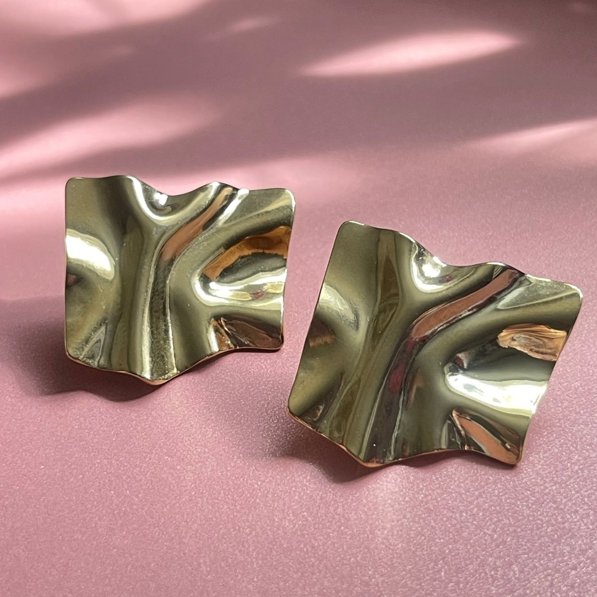 Erika Metal Crinkle Post Earrings - Sunday Girl by Amy DiLamarraEarrings