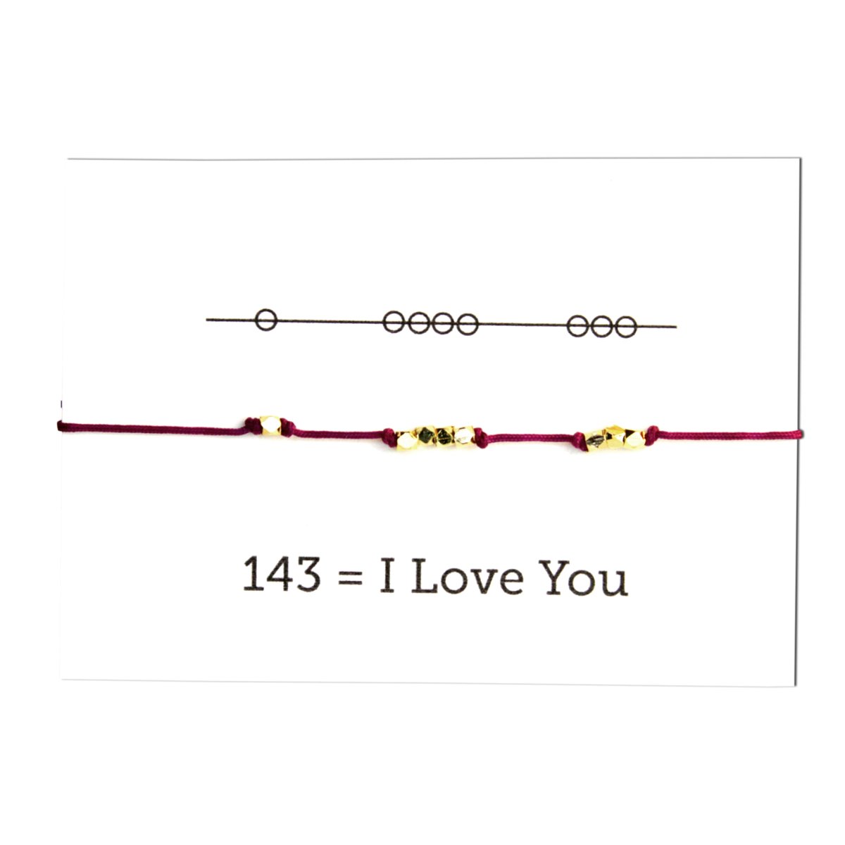 LSB - WIN | I Love You 143 Cord Bracelet - Deep Red - Sunday Girl by Amy DiLamarraBracelet