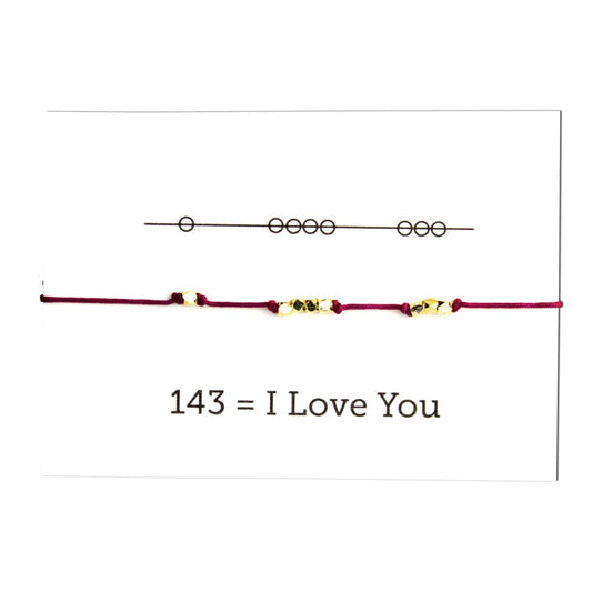 LSB - WIN | I Love You 143 Cord Bracelet - Deep Red - Sunday Girl by Amy DiLamarraBracelet