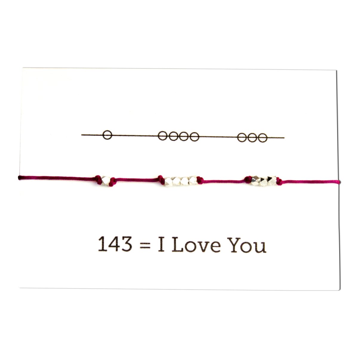 LSB - WIN | I Love You 143 Cord Bracelet - Deep Red - Sunday Girl by Amy DiLamarraBracelet