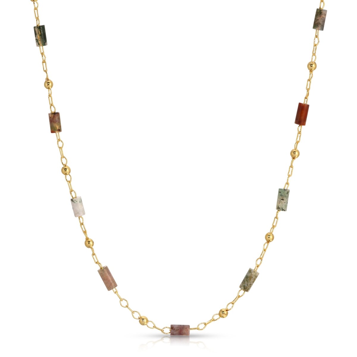 Multi Color Agate Chain Layering Necklace - Sunday Girl by Amy DiLamarraNecklaces