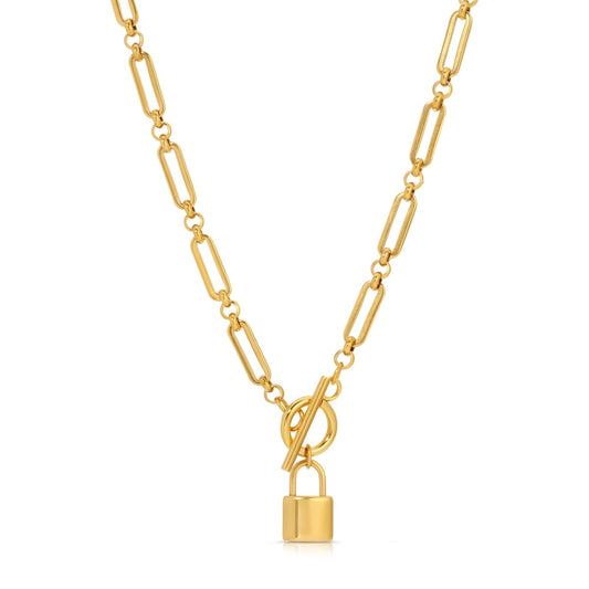 NK - 424 - P | Nolita Padlock Figaro Chain Toggle Necklace - Sunday Girl by Amy DiLamarraNecklaces