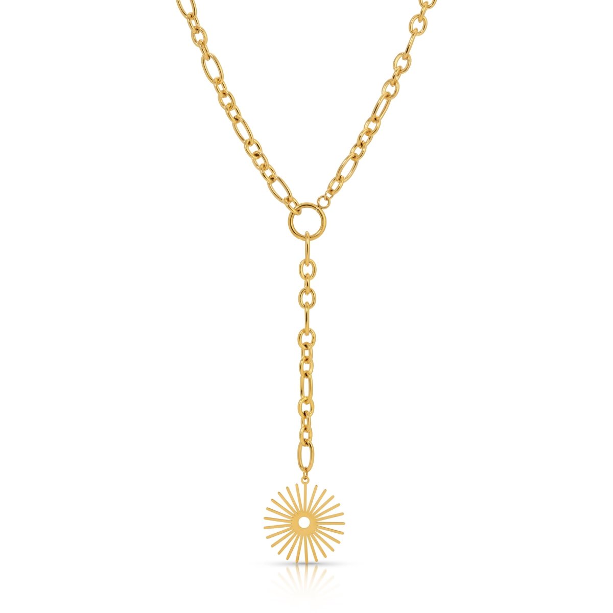 NK - 542 | Radial Sun Chunky Chain Y - Necklace - Sunday Girl by Amy DiLamarraNecklaces