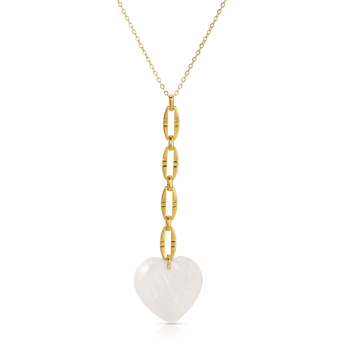 NK - 642 | Te Amo Mother of Pearl Heart Y - Necklace - Sunday Girl by Amy DiLamarraNecklaces