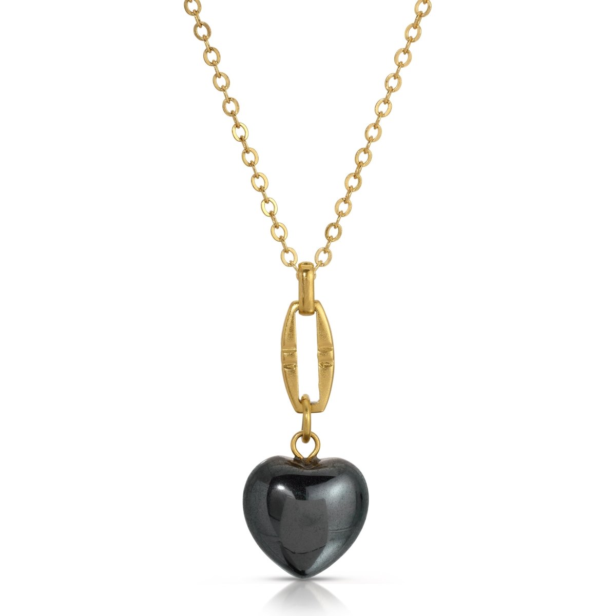 NK - 646 | Bleeding Heart Hematite Heart Y - Necklace - Sunday Girl by Amy DiLamarraNecklaces