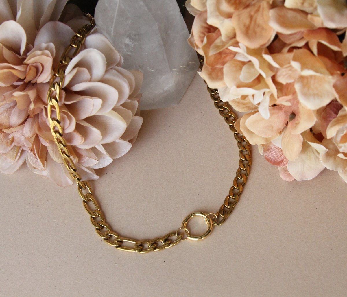 Trinity Chunky Mixed Curb Chain Collar Necklace - Sunday Girl by Amy DiLamarraNecklaces