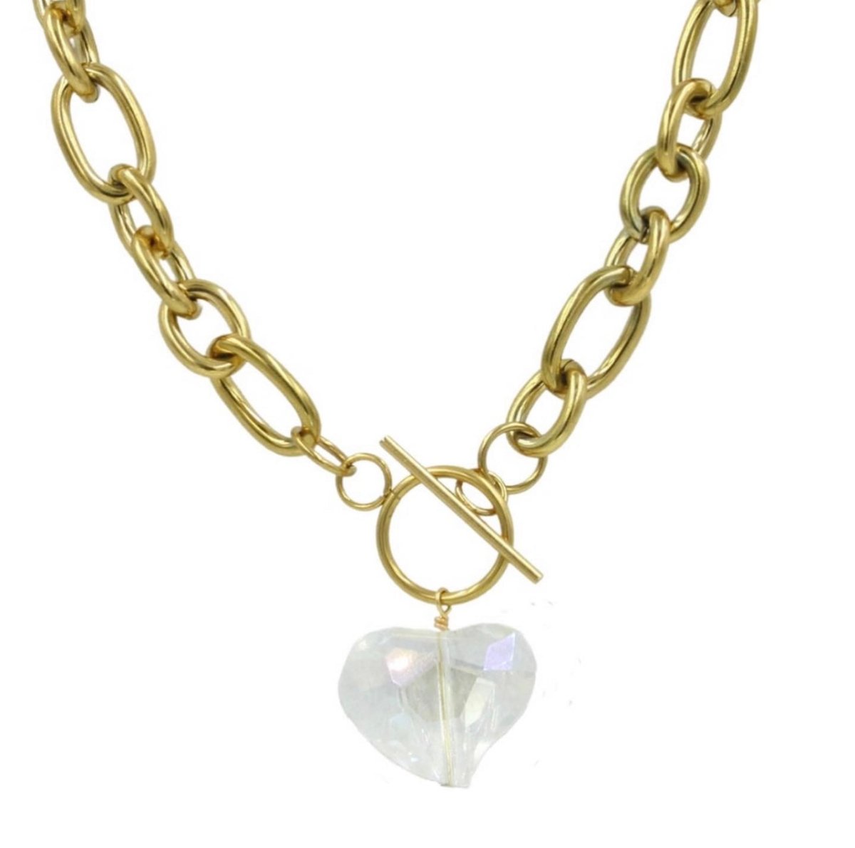 My Big Crazy Heart Chunky Chain Toggle Necklace - Sunday Girl by