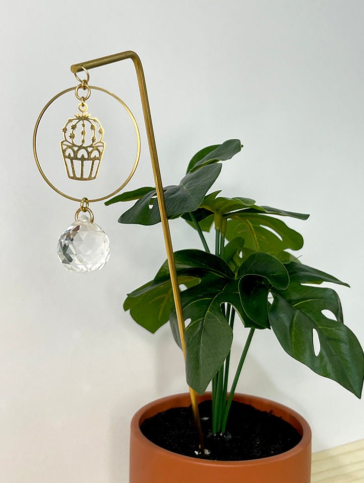 Plant Stick Potted Cactus with Suncatcher Crystal - Sunday Girl by Amy DiLamarraSuncatcher