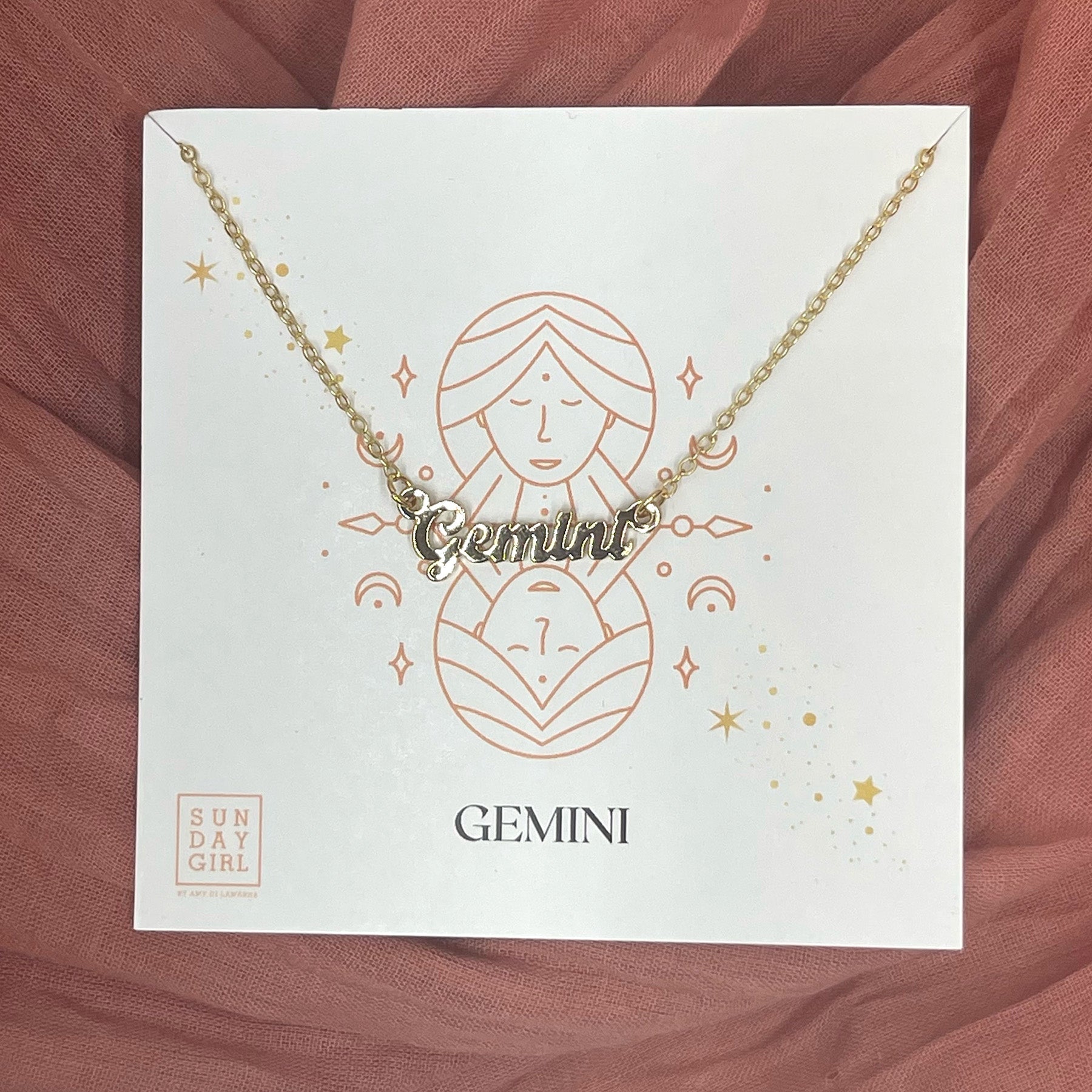 Gemini deals script necklace